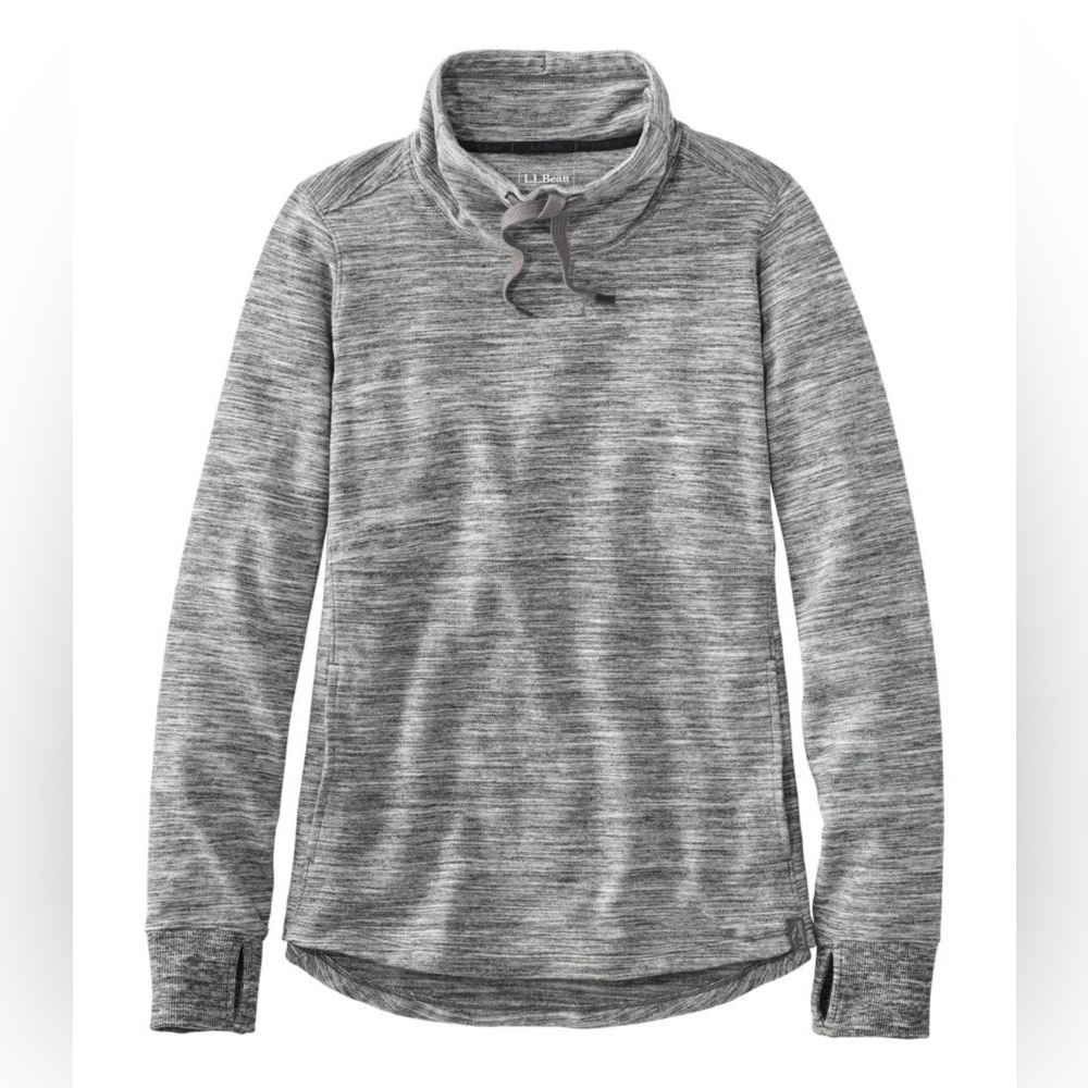 L.L. Bean Heathered Gray Cowl-Neck Pullover